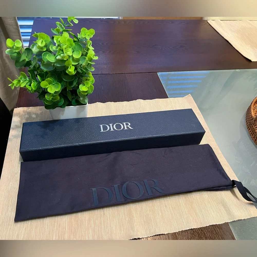 Dior Navy Box and Black Pouch Set